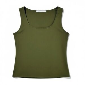 4/$20 Max Studio Olive Green Scoop Neck Sleeveless Tank Top SMALL